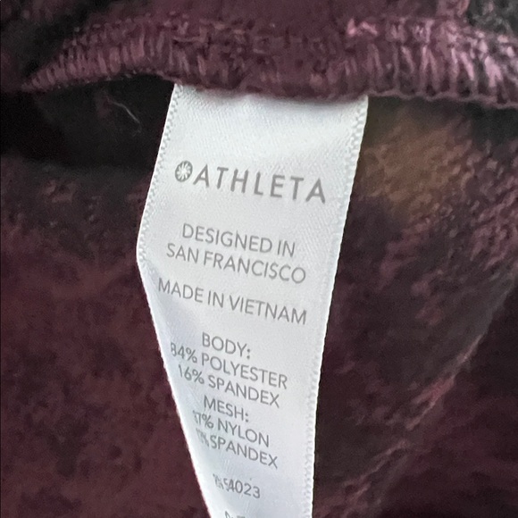 Athleta Womens Jacket Medium Shanti Jacquard Antique Burgundy Zip Up - Picture 3 of 6